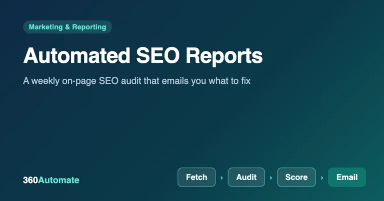 Automated SEO Reports: Build a Weekly Site Audit in n8n (Free)